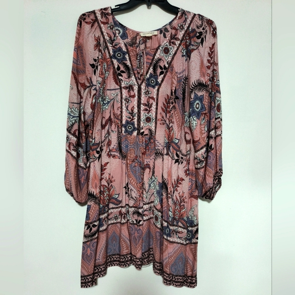 Avenue Pink Paisley Floral Midi Dress
